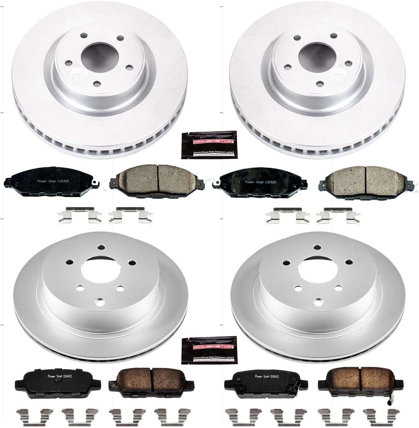Power Stop CRK6497 Front and Rear Z17 Evolution Geomet® Coated Brake Kit