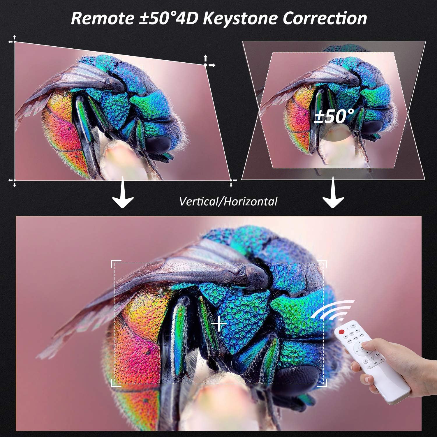 1080P Projector 6800L Full HD 1920 * 1080 LCD Projector Support 4K and Zoom Compatible with Phone PC TV Video Games HDMI USB2.0 VGA AV(White)