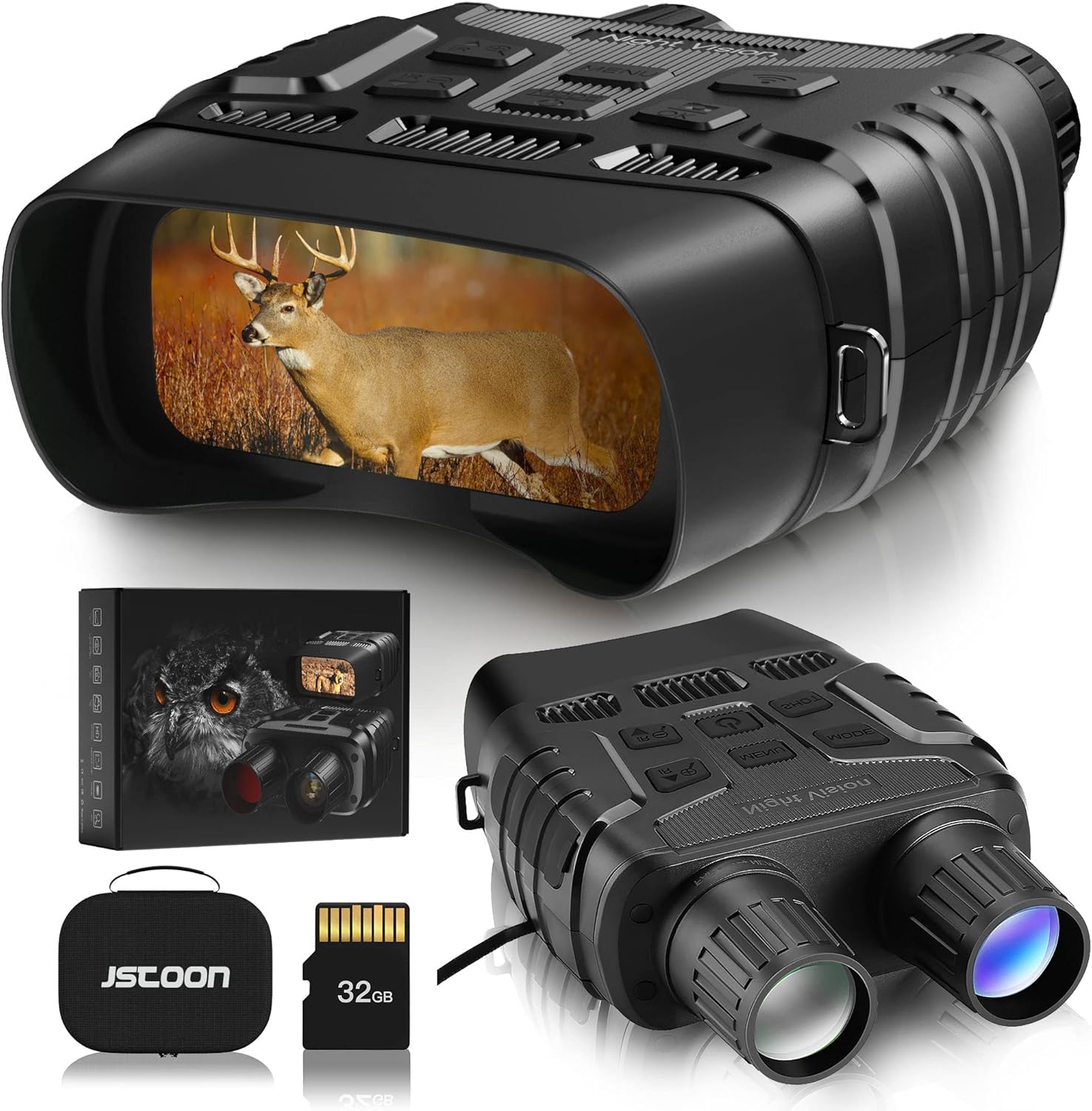 JStoon Night Vision Goggles Night Vision Binoculars - Digital Infrared with Military-Grade Night Vision for Viewing in 100% Darkness-HD 960p Image & Video from 300m/984ft for Hunting & Surveillance
