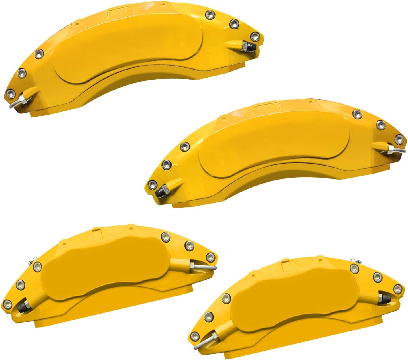 AOOA Brake Disc Red with White Character Caliper Cover Powder Coating Fits Chevrolet Silverado 2007-2018(set of 4)