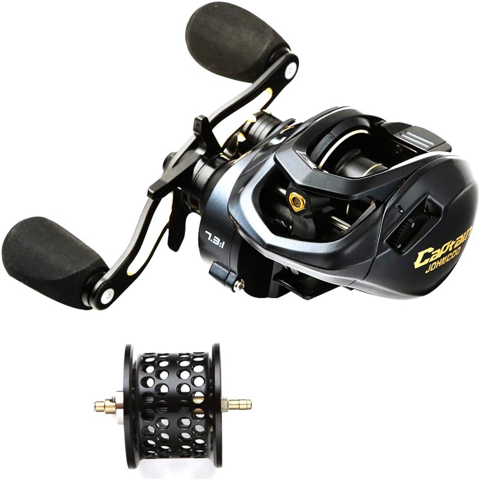 JOHNCOO Baitcasting Reel 17.6LB Max Drag Carbon Fiber Baitcasters 11+1 Super Smooth Fishing Reels Magnet Brake System Casting Reel Pack of 2