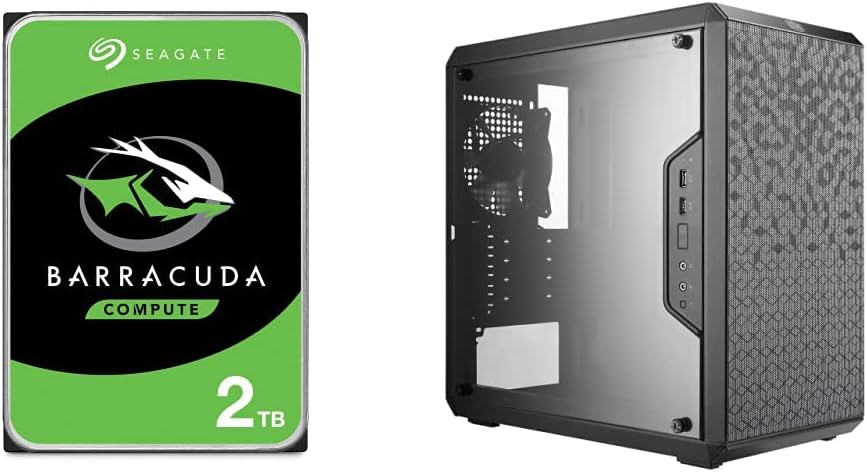 Cooler Master MasterBox Q300L Micro-ATX Tower with Magnetic Design Dust Filter, Transparent Acrylic Side Panel, Adjustable I/O & Fully Ventilated Airflow, Black (MCB-Q300L-KANN-S00) Pack of 2