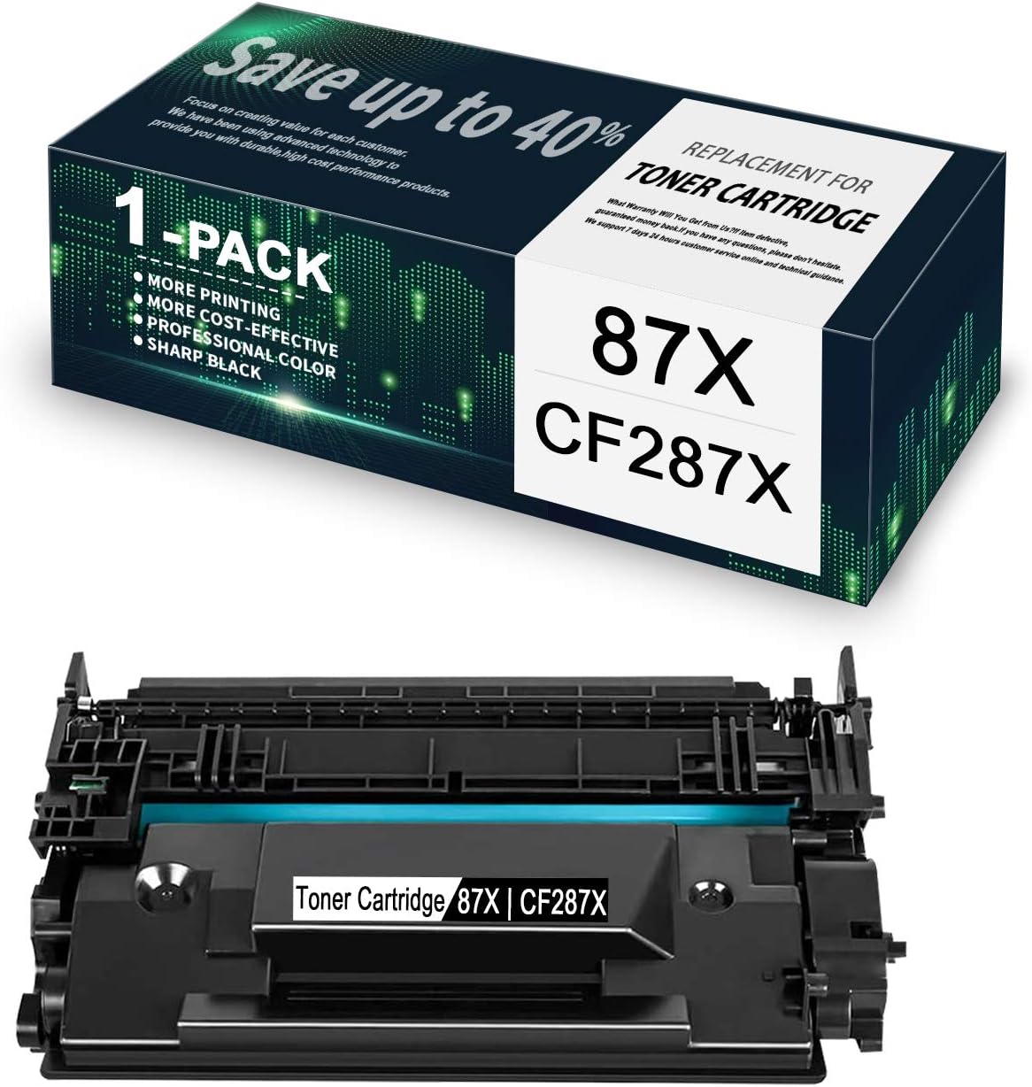 1-Pack Black 87X | CF287X Compatible Toner Cartridge Replacement for HP Managed M506xm M501dn M506n M506dn M527z M527c M506dnm M527dn M501n M527f Printer, Toner Cartridge.
