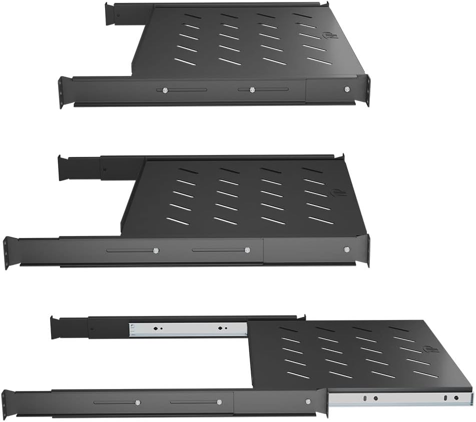 NavePoint 1U Vented Sliding 4-Post Adjustable 16.98