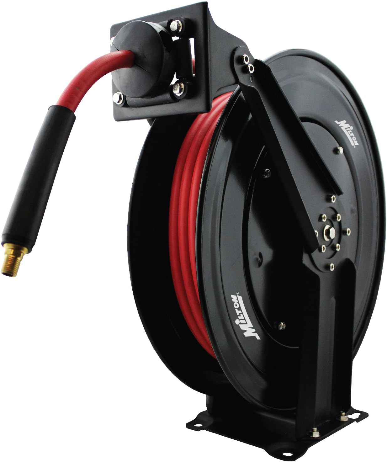 Milton 2760-50D - Steel Dual Arm Auto-Retractable Air Hose Reel, 3/8