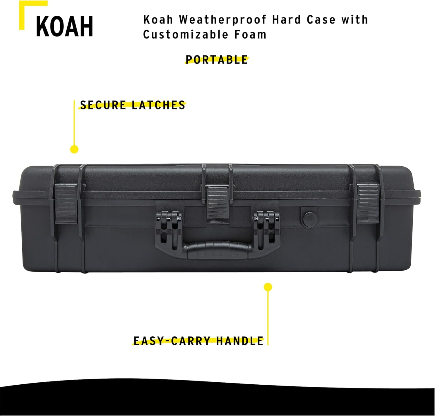 Koah Weatherproof Hard Case with Customizable Foam (28.3