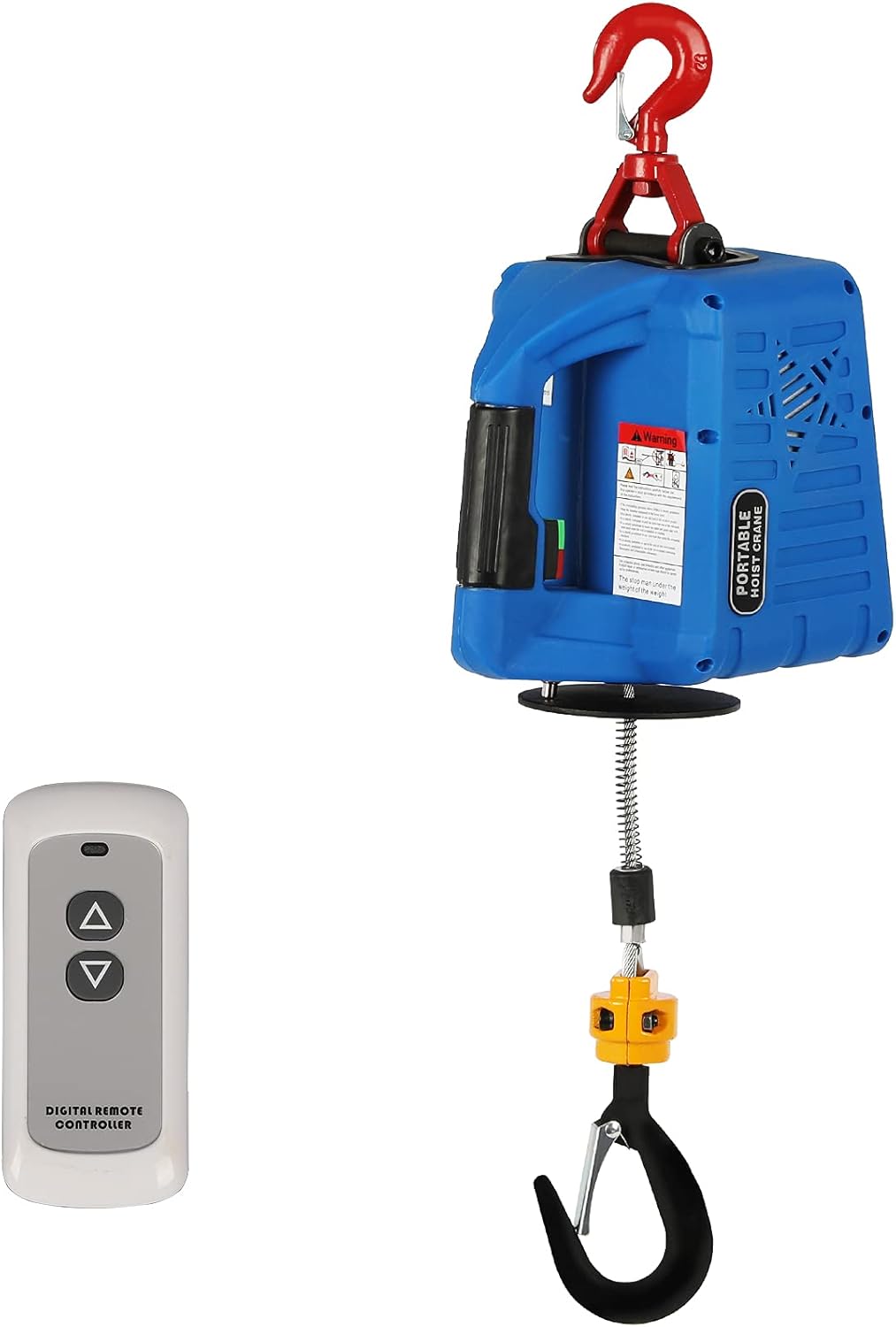 Electric Hoists, 500KG/1100LB Lifting Capability, 7.6M/25FT Lifting Height, with Wireless Remote Control, Portable Household Winch 110V