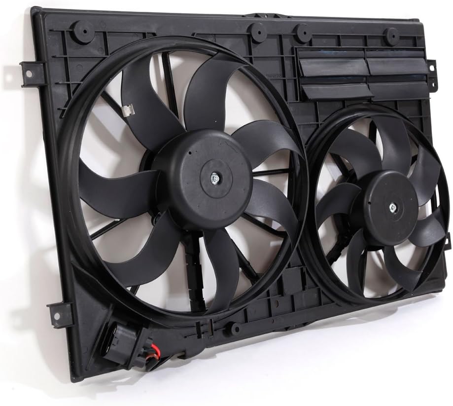 MOTORHOT VW3117106 Engine Radiator Dual Fan Assembly Compatible with Volkswagen Audi 2.0L 1984CC 1K0959455ES