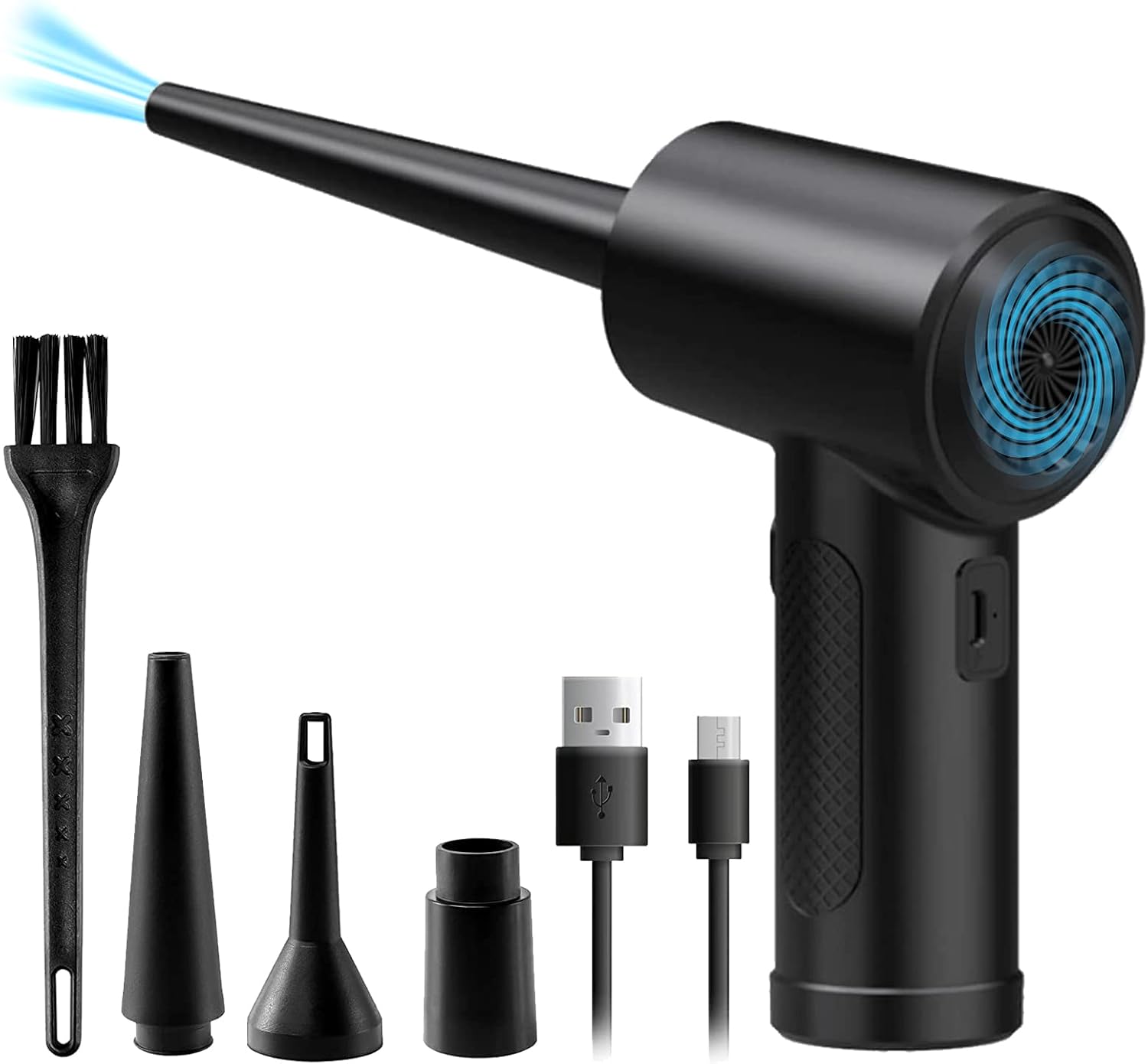 Compressed Air Duster,Electric Cordless Air Duster,6000mAh Rechargeable Dust Cleaner with 43000-51000RPM Air Blower for Computer PC Keyboard Car Home Electronics Cleaning Pack of 2