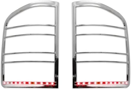 Razer Auto Chrome LED Tail Light Bezel Trim Cover for 2007-2013 GMC Sierra 1500/2500/3500 Pack of 2