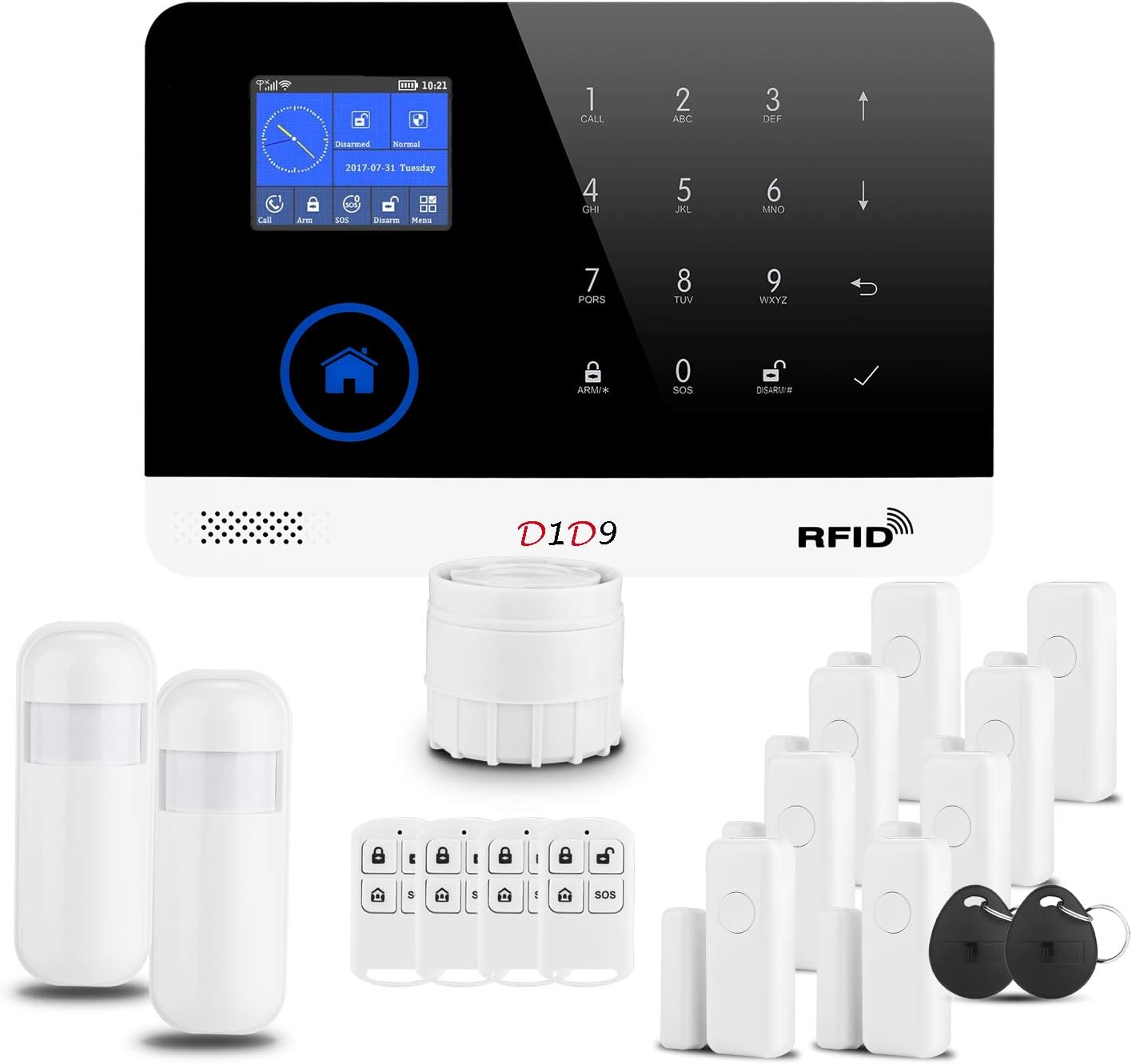 Burglar Alarm System 18 pcs kit 4G WiFi APP RFID DIY Wireless GSM for Home Security
