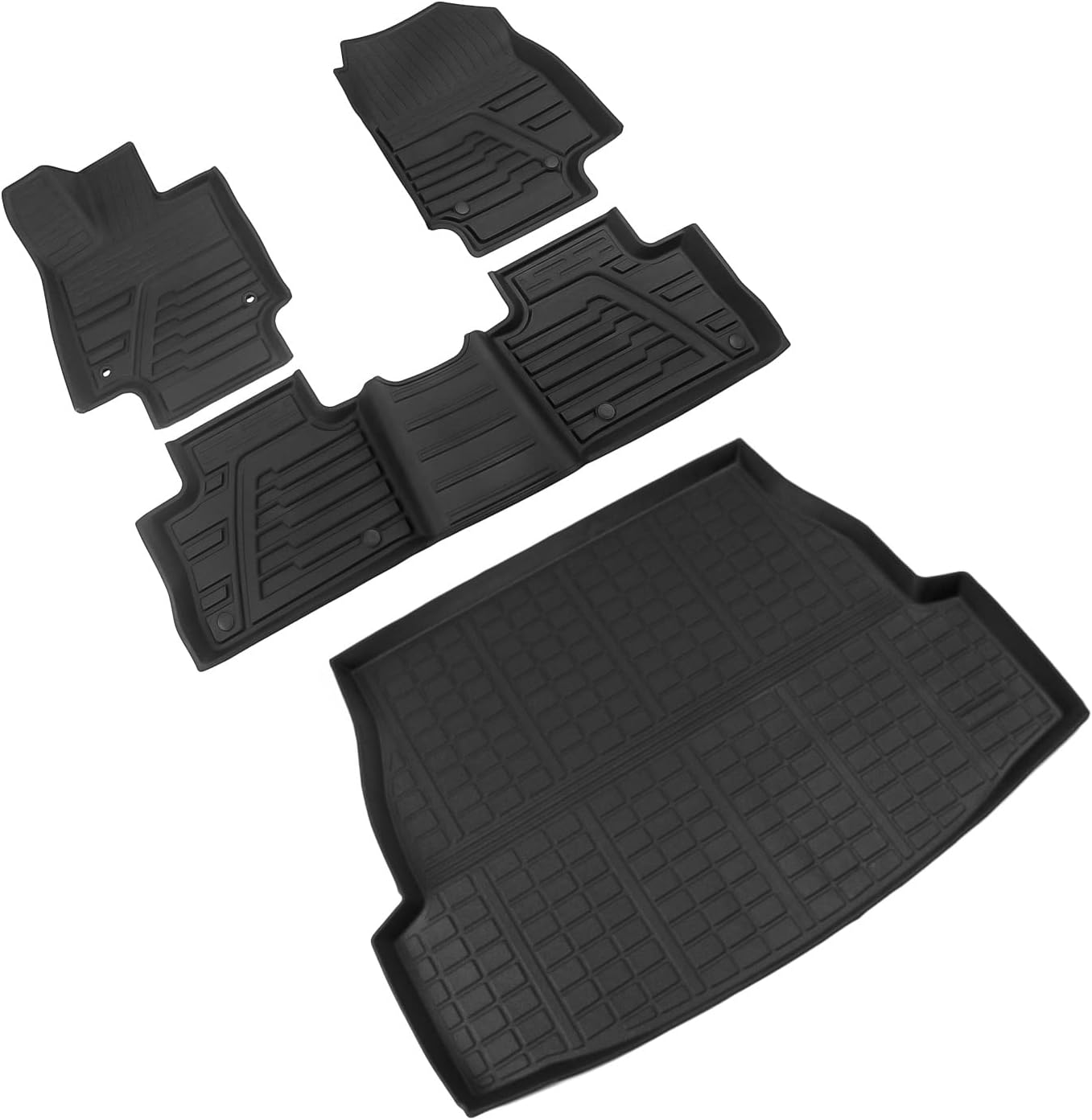 Xipoo Fit 2019 2020 2021 2022 Toyota RAV4 Trunk Mat Rear Cargo Mat Cargo Liner Trunk Liner for Toyota RAV4 Accessories (Rear Trunk Mat) Pack of 2