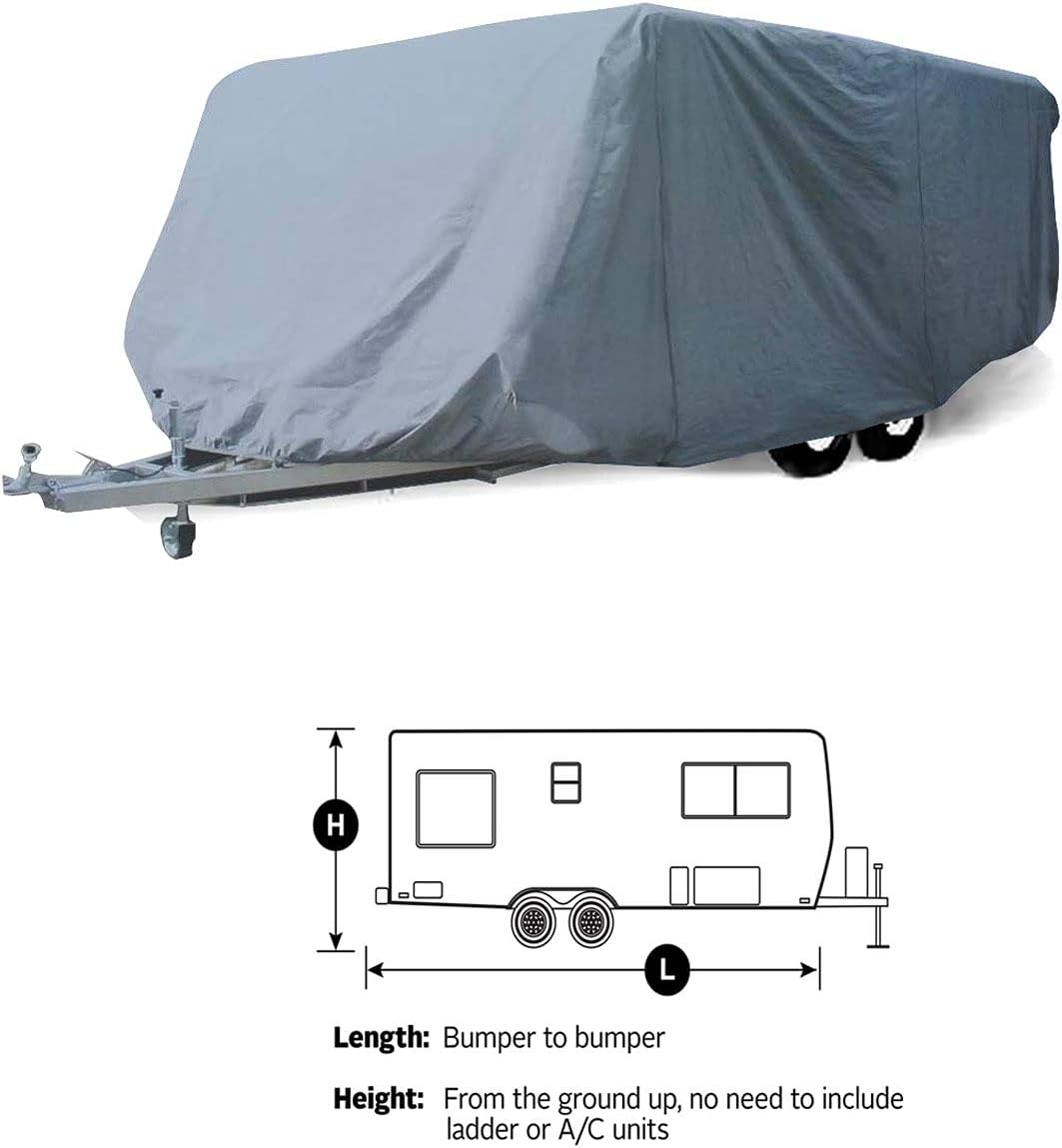 SavvyCraft 10' -11' Travel Trailer Cover Breathable and Water Repellant RV Camper Cover