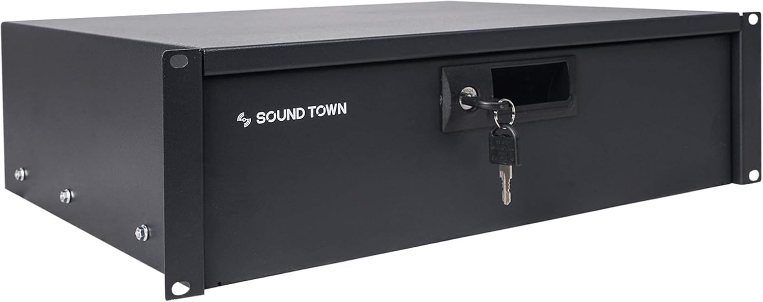 Sound Town 19-inch 3U Locking Rack Drawer, with Protection Foam (STRD-3D)
