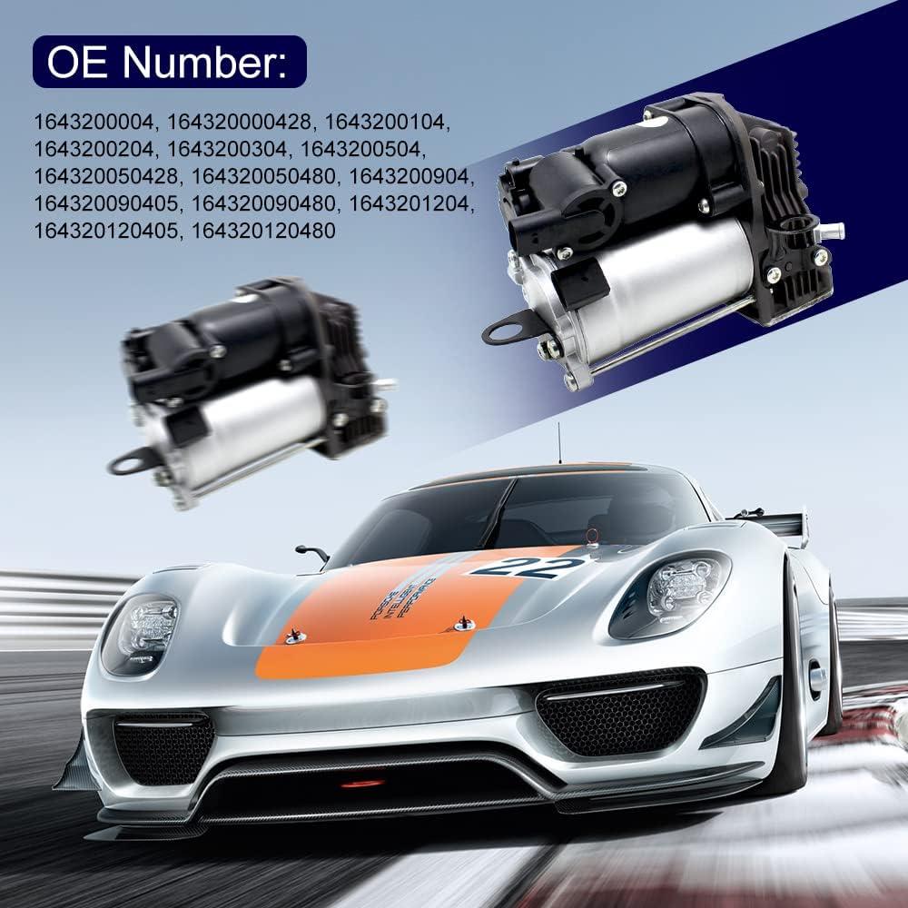 AIRSUSFAT Air Suspension Compressor Pump for Mercedes-Benz 2006-2012 ML GL W164 GL350 GL450 GL550 ML350 ML450 ML500 ML550 ML63AMG Air Ride Compressor Pump1643201204 1643200304