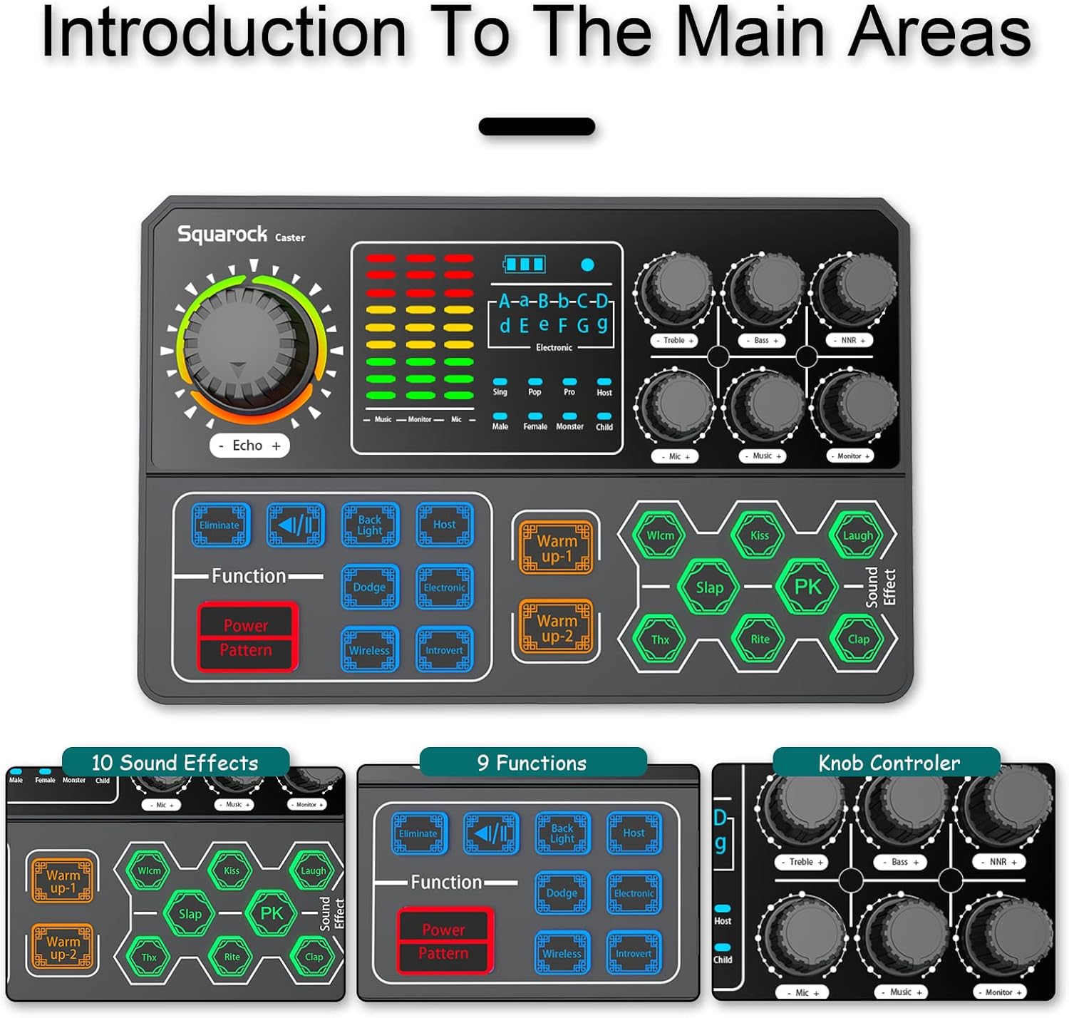 Podcast Equipment Bundle Audio Interface Sound Mixer ALL-IN-ONE with 3.5mm Condenser Microphone Strong Microphone Stand Set for Live Broadcast,Recording,Gaming