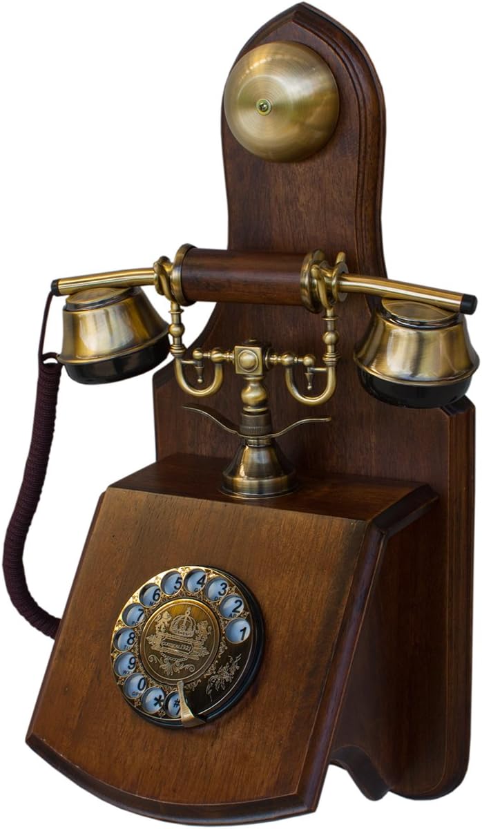 Opis 1921 Cable Model D: The Old-Fashioned Wall-Mounted Wooden Telephone with Metal Parts