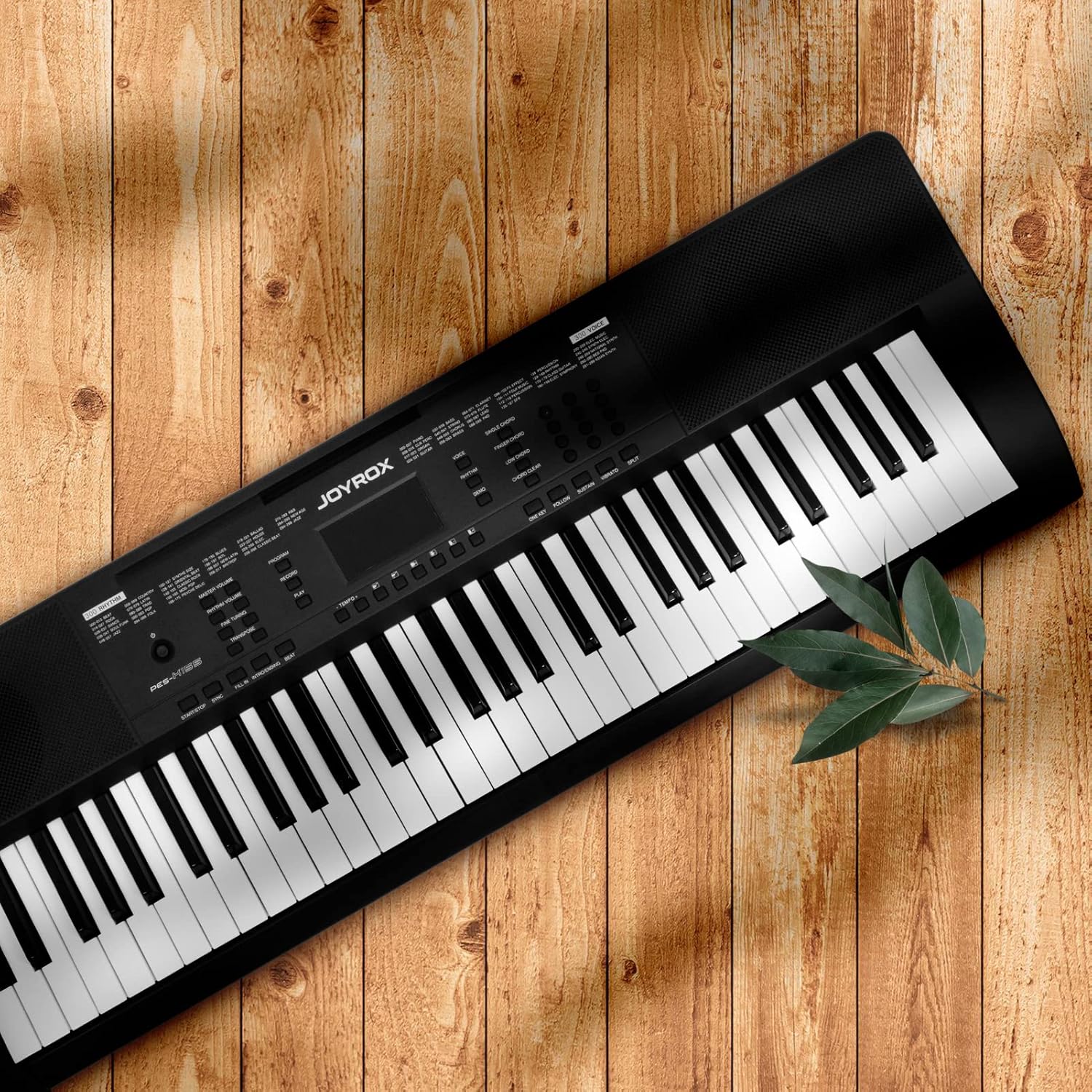 JOYROX K155–61 Key Piano Keyboard with 300 Voices, Keyboard Piano with Keyboard Stand, Bench, Sheet Music Stand, Headphones, Speakers, 300 Rhythms and 50 Demo Songs