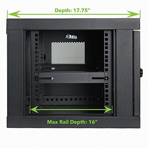 NavePoint 6U Wall Mount Rack Enclosure Server Cabinet 16.5 Inch Deep, Switch-Depth Perforated Door Lock