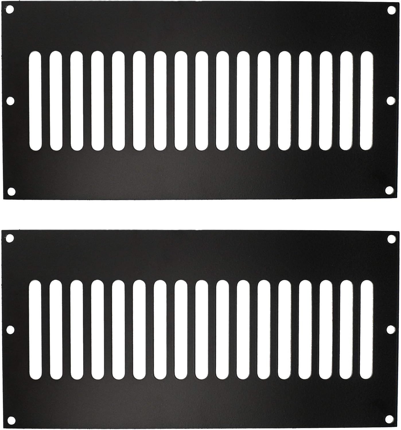 AMS Fireplace 12x6 Inch 321 High Gauge Stainless Steel Fire Pit Enclosure Vent - Commercial Grade (Black) – Complete and Ventilate Your Firepit Safely – Strong, Durable, and Easy to Install Pack of 2