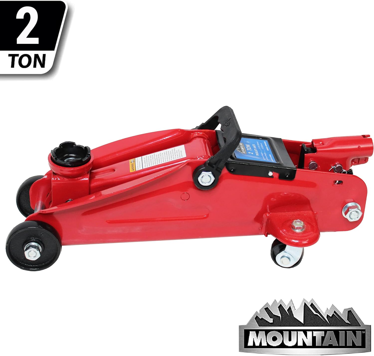 Mountain 2 Ton Trolley Jack; 4,000 LB. Capacity, Heavy Duty Steel, Easy to Use, by-Pass Safety Valve; MTN22007 Pack of 2