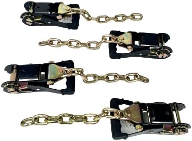 (4) Heavy Duty Black Handle Ratchet with Chain Tail