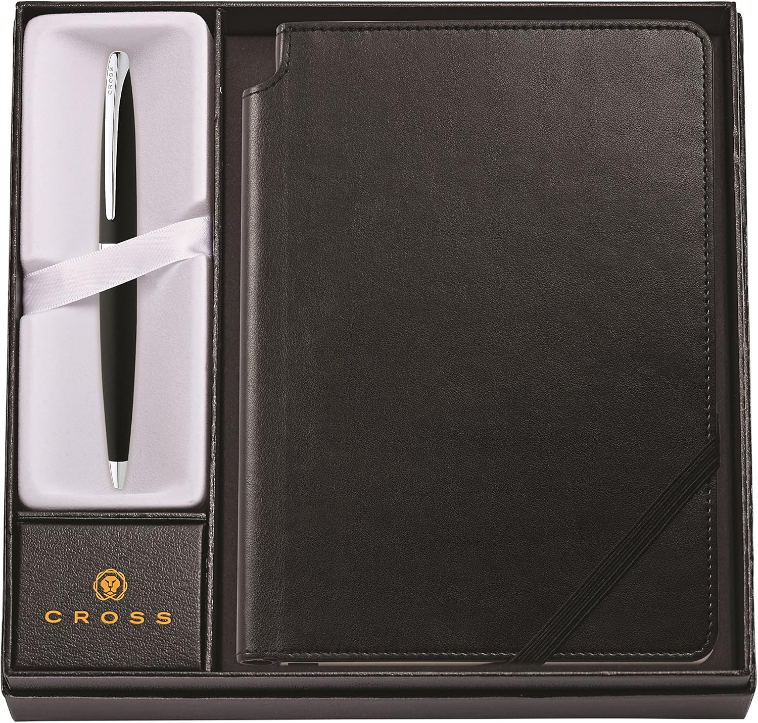 Cross ATX Basalt Black Ballpoint Pen & Crimson Medium Journal Pack of 2