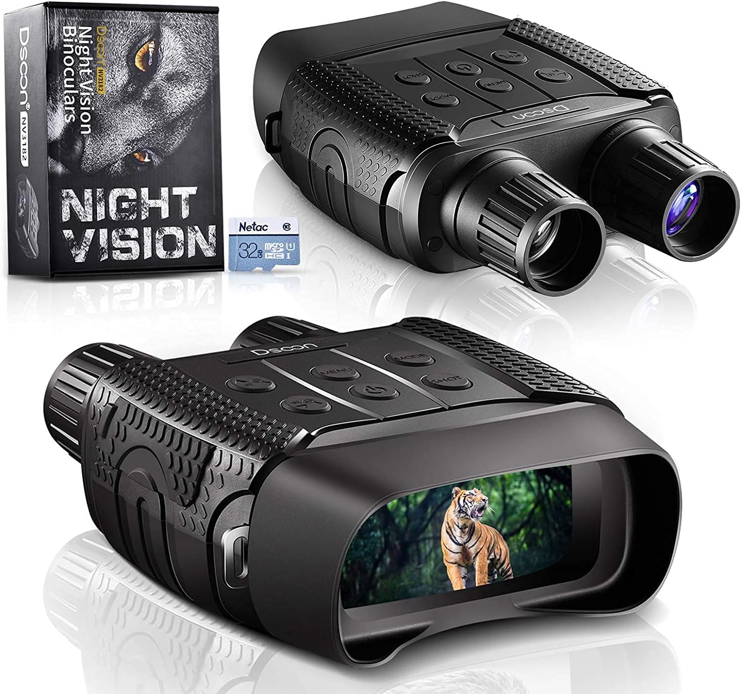 Night Vision and Day Binoculars for Hunting in 100% Darkness - Digital Infrared Goggles Military for Viewing 984ft/300M in Dark with 2.5