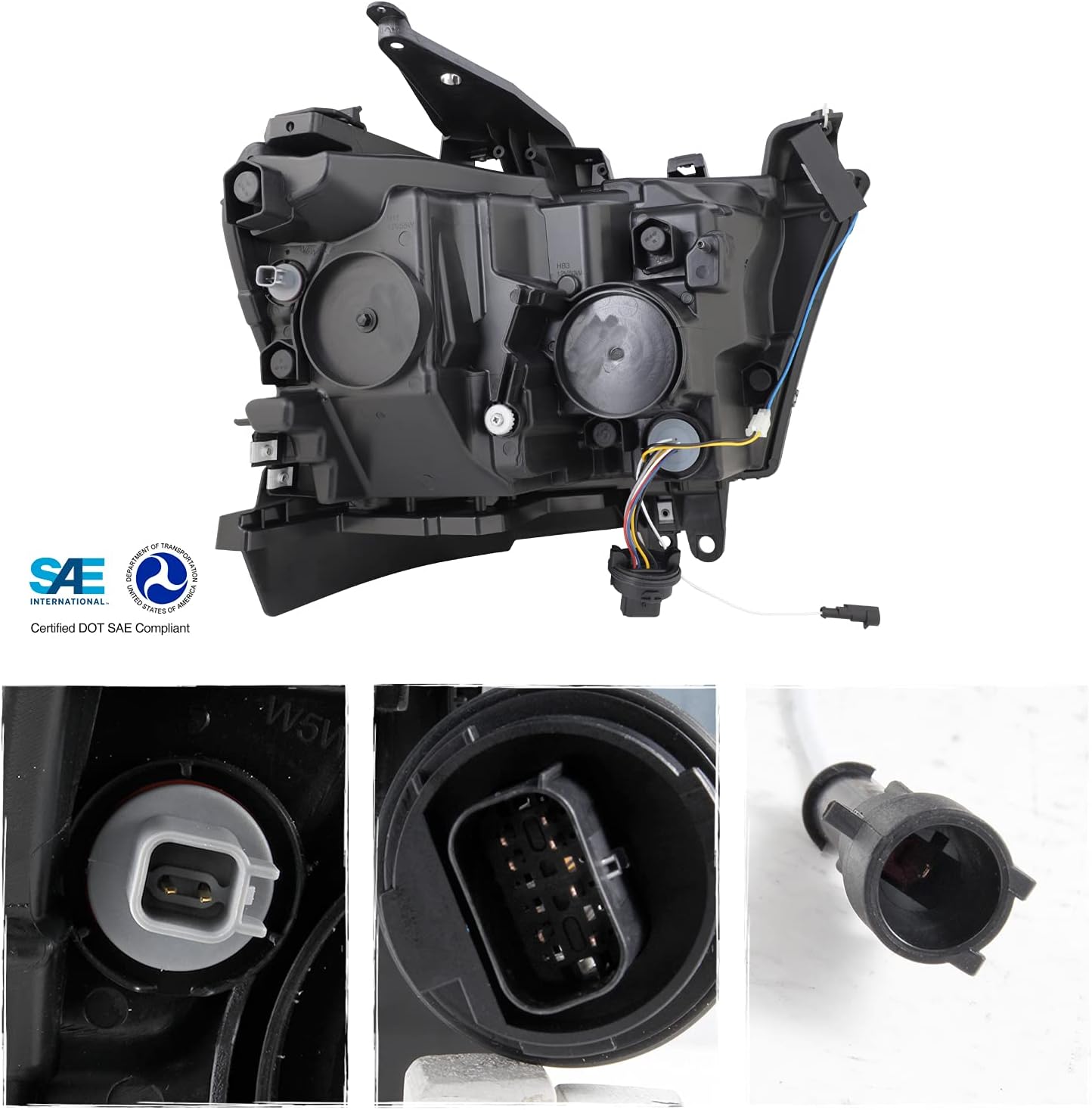 AKKON - Fit 2019-2021 Dodge RAM 1500 Halogen Model Upgrade Dual Projector + Full-LED Sequential Light Bar Headlights- Chrome Housing