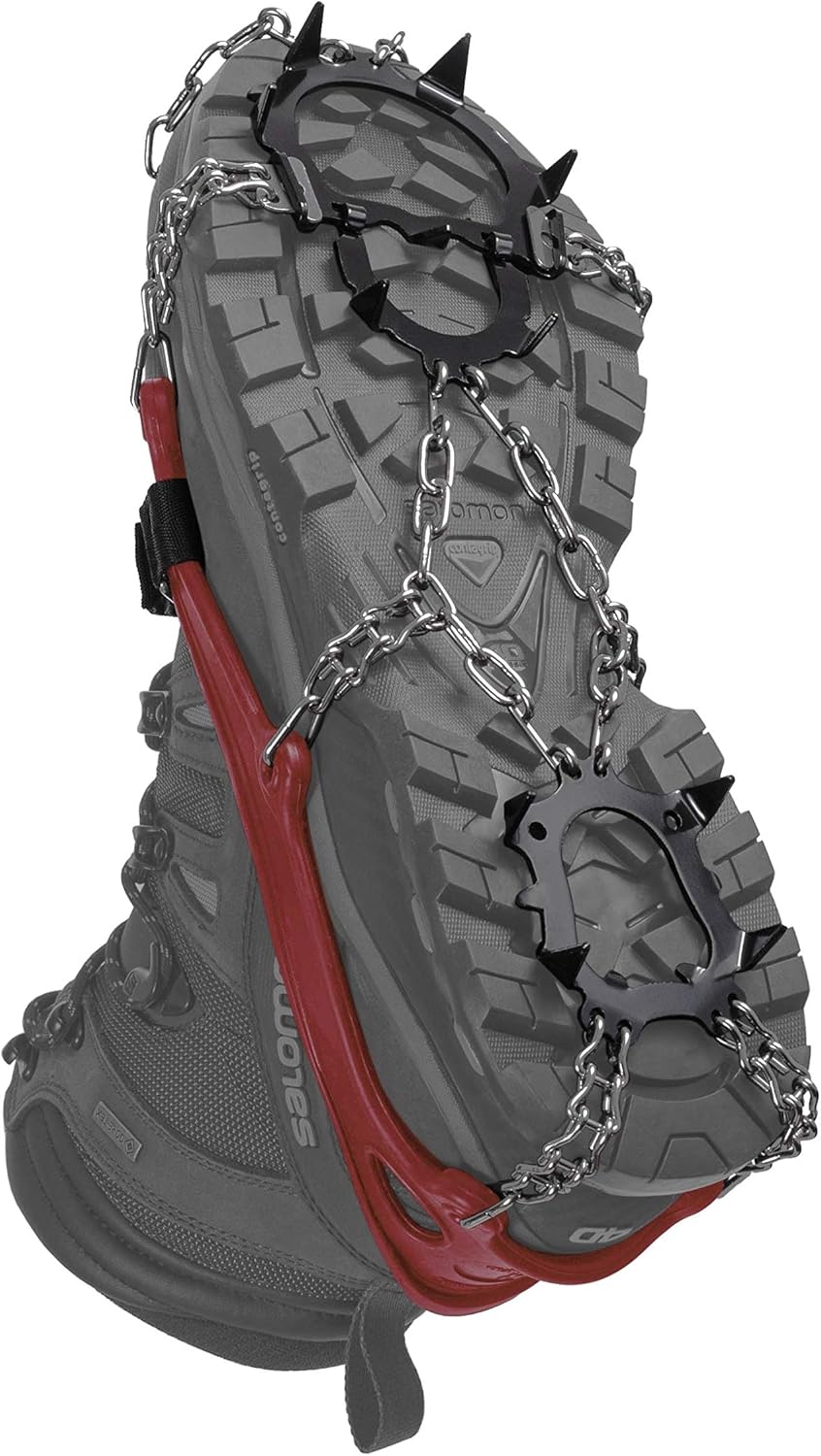 Hillsound Trail Crampon - Ice Traction Device/Crampons, 11 Carbon Steel Spikes, 2 Year Warranty Pack of 2