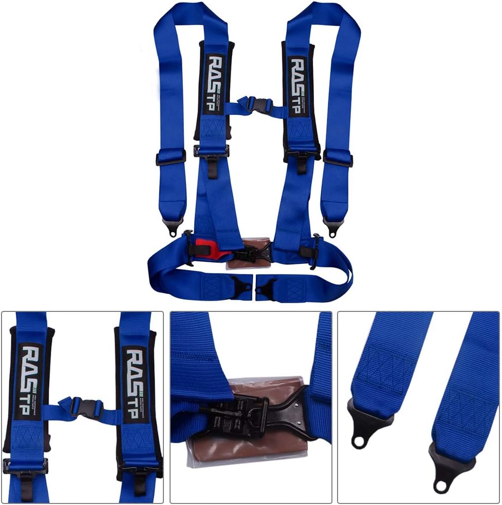 RASTP 4 Point Safety Harness with 3 Inch Padding (Blue) Pack of 2