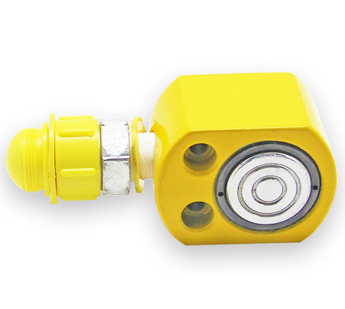 NEWTRY 5 ton Low Profile Hydraulic Ram Jack Stoke 7mm(0.275 inch) Mini Protable Hydraulic Cylinder Industrial Super Thin Lifting Jack, not for Car (5T,7mm)