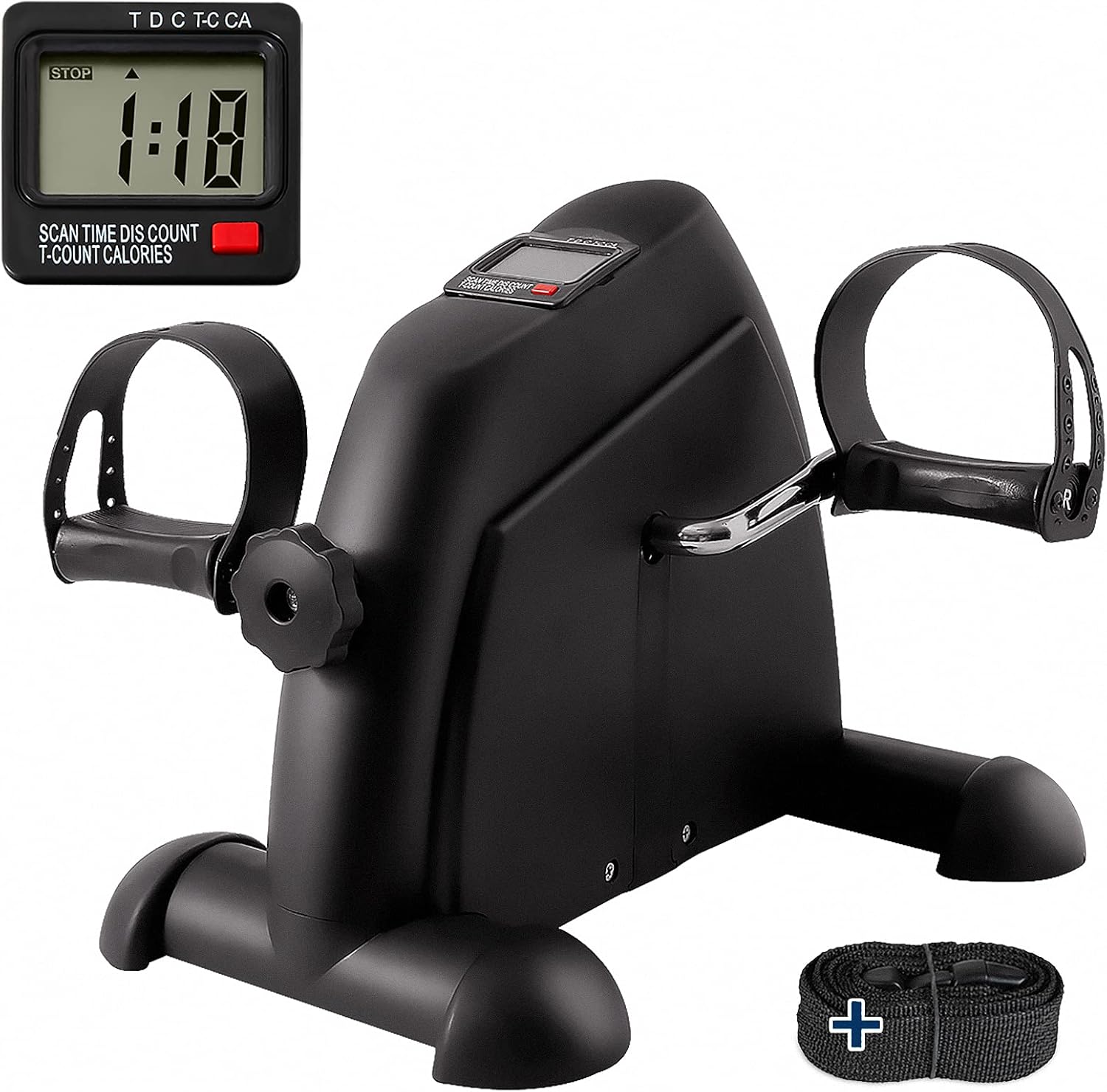 TABEKE Pedal Exerciser Under Desk Bike - Folding Pedal Exerciser for Arm/Leg Workout, Portable Desk Bike Peddler Exerciser with LCD Display,Peddler Exerciser Pro Pack of 2