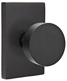 Emtek Privacy Set, Modern Rectangle Rosette, Modern Round Knob, Polished Chrome