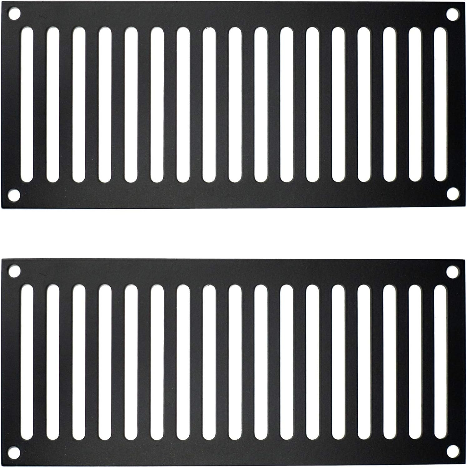 AMS Fireplace 9x4 Inch 321 High Gauge Stainless Steel Fire Pit Enclosure Vent - Commercial Grade (Black) – Complete and Ventilate Your Firepit Safely – Strong, Durable, and Easy to Install – Set of 2 Pack of 2