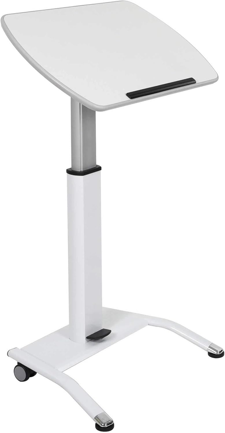 Pneumatic Adjustable-Height Lectern (White)