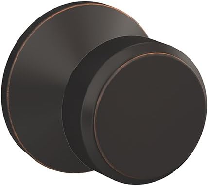 SCHLAGE Custom FC21 BWE 608 KIN Bowery Knob with Kinsler Trim Hall-Closet and Bed-Bath Lock, Satin Brass Pack of 2