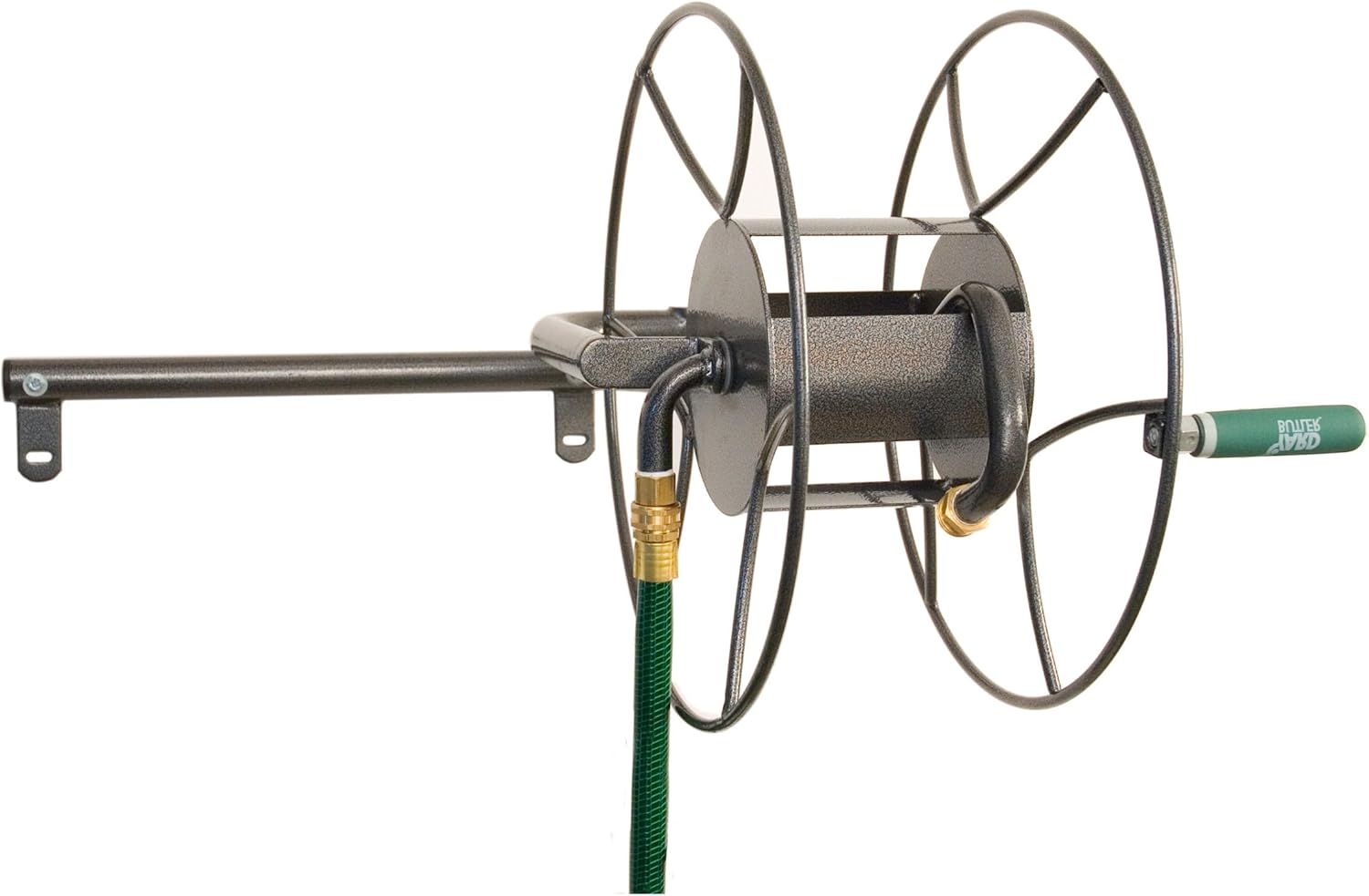 Yard Butler Swivel Hose Reel wall mounted heavy duty metal garden hose holder with 180 degree swivel - ISRWM-180