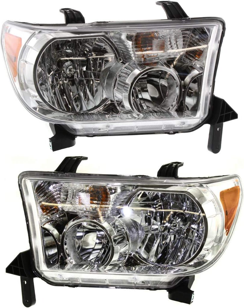 KarParts360 For 2008-2017 Toyota Sequoia Headlight Assembly Pair Driver & Passenger Side w/Bulbs TO2502171 TO2503171