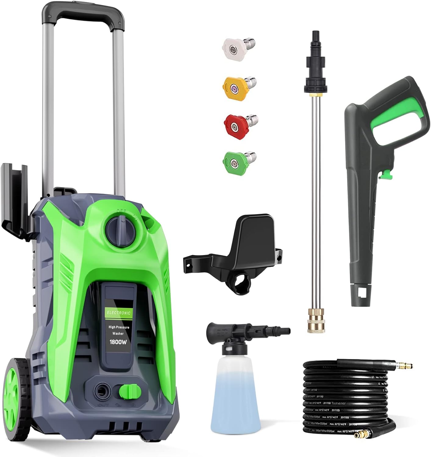 YANICHA Electric Pressure Washer - 3000 PSI Power Washers Electric Powered 2.2 GPM Car Cleaner with 4 Nozzles Foam Cannon, Clean Cars, Home, Patio