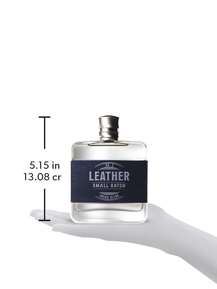Leather No. 3 Small Batch Indigo Blend Men's Cologne by Tru Western - Woody, Earthy, Cedar Wood, and Masculine Scent - 3.4 oz | 100 ml Pack of 2