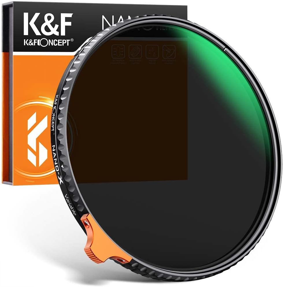 K&F Concept 52mm Variable ND Filter ND2-ND400 (1-9 Stops) with Putter HD 28 Multi-Layer Coatings Import AGC Glass Adjustable Neutral Density Filter for Camera Lens Pack of 2
