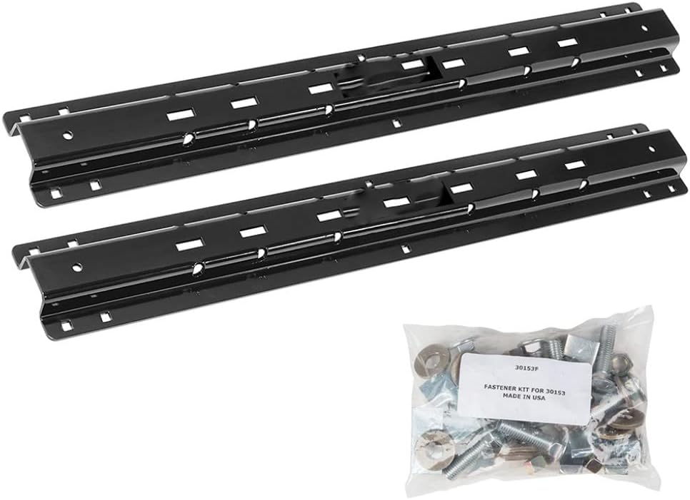 Draw-Tite Wheel Hitch | 10 Bolt | Mounting Rails Only | 5th | For Quick Install Brackets | Black Powder Coat