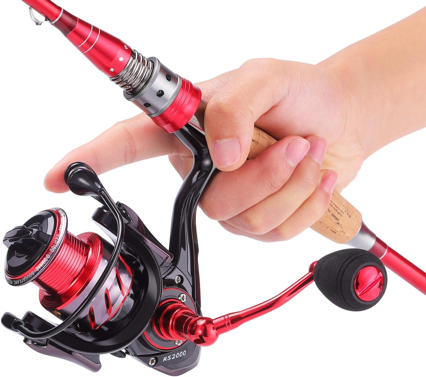 Sougayilang Fishing Baitcaster Combos, Lightweight Baitcasting Combo Fishing Rod and Fishing Reel Right Left Hand for Travel 4 Pieces Saltwater Freshwater Pack of 2
