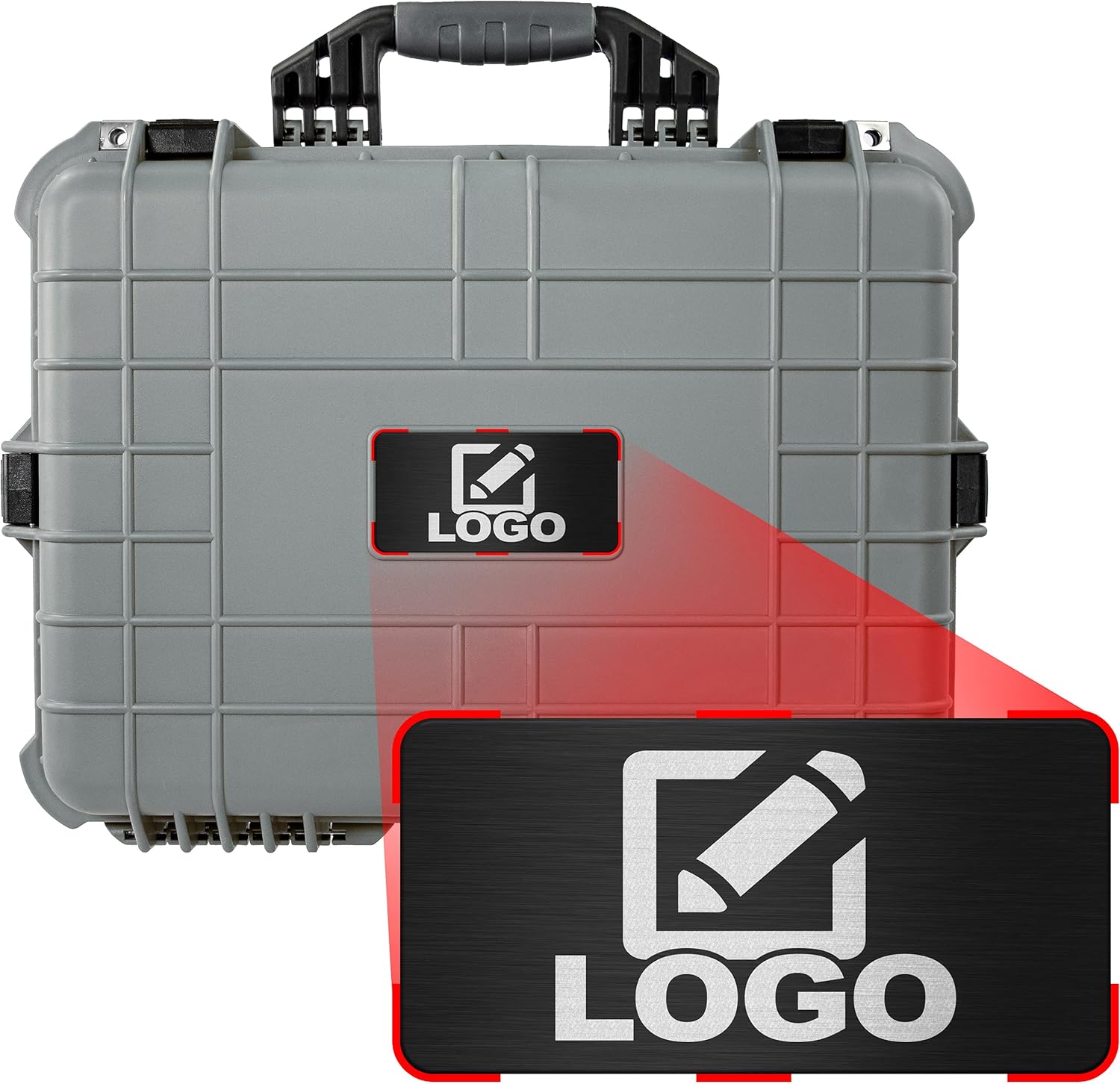 Eylar Large 20 Inch Protective Camera Case with Custom Logo Plate, Waterproof and Shockproof with Foam (Yellow)