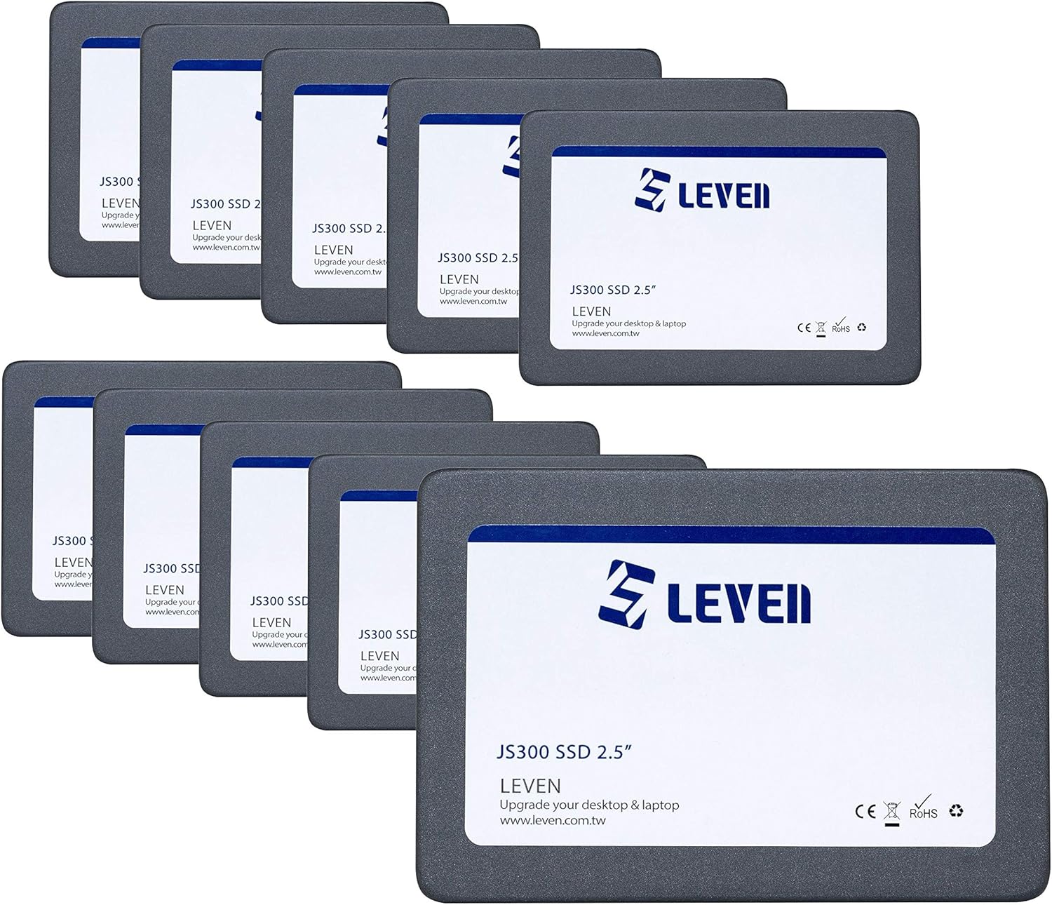 LEVEN SSD 512GB (Bulk 10 Pack) - up to 560MB/s - 3D NAND TLC SATA III Internal Solid State Drive - 6 Gb/s, 2.5 inch /7mm (0.28