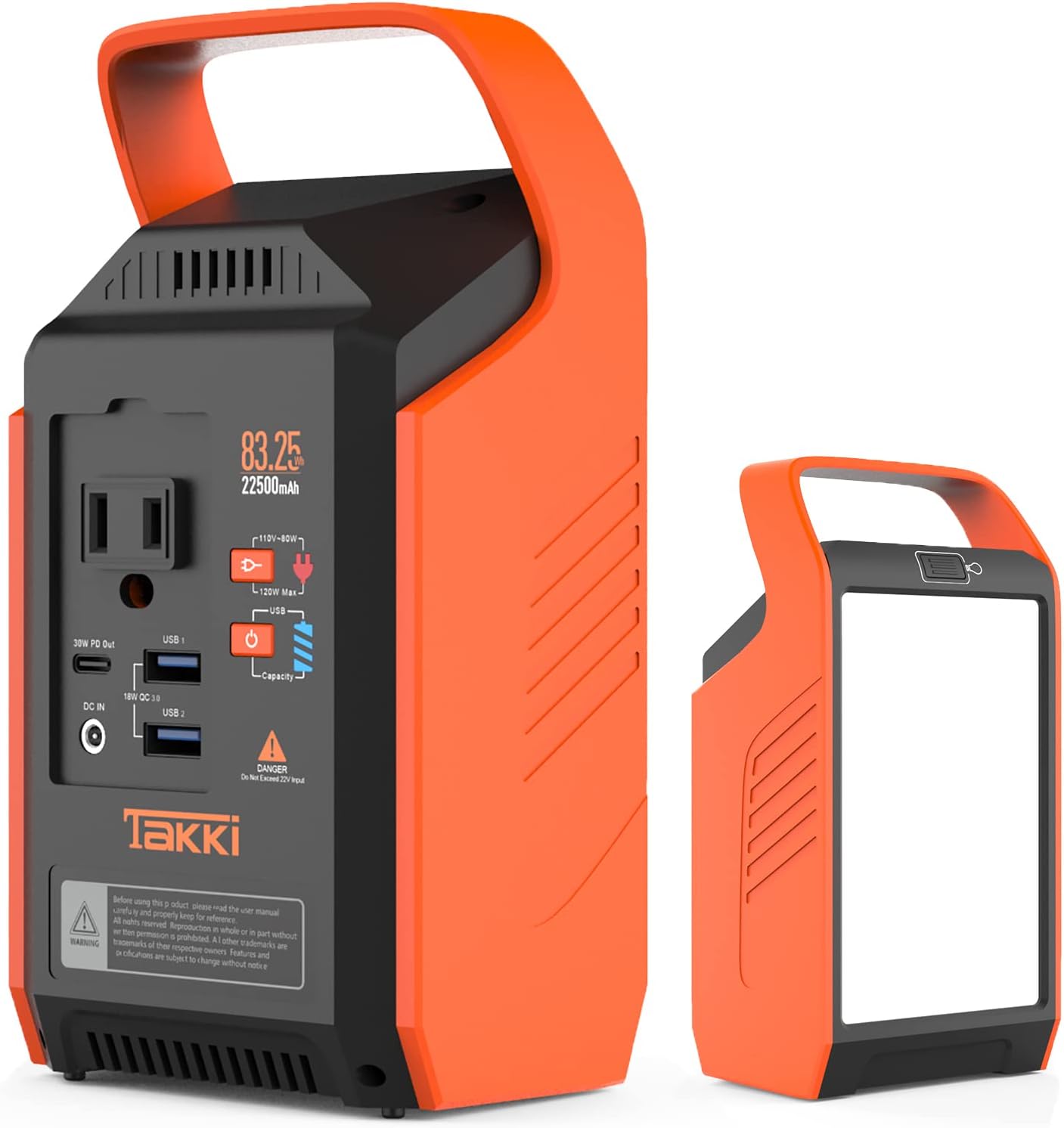 83Wh Portable Power Station, Solar Generator Power Bank with 110V AC Outlet Peak 120W Battery Backup Camping Lights for Camping, Home Use, Laptops, Fan, School, Road Trip, Office, Emergency, Gifts Pack of 2