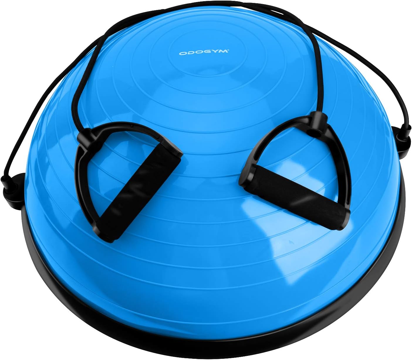 ODOGYM Exercise Trainer Yoga Balance Ball Half Ball with Resistance Bands Home Fitness Ball Weight Loss Pilates Ball with Foot Pump Yoga Equipment Pack of 2