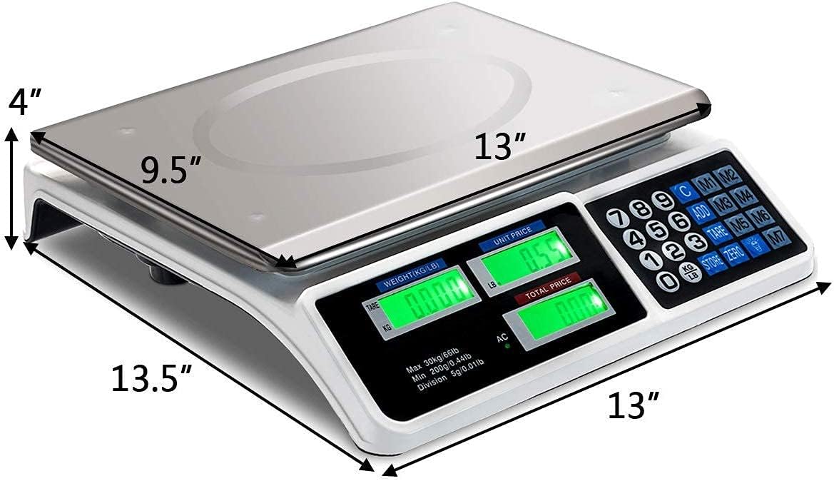 66 LB Digital Scale Price Computing Deli Electronic Counting Weight Pack of 2