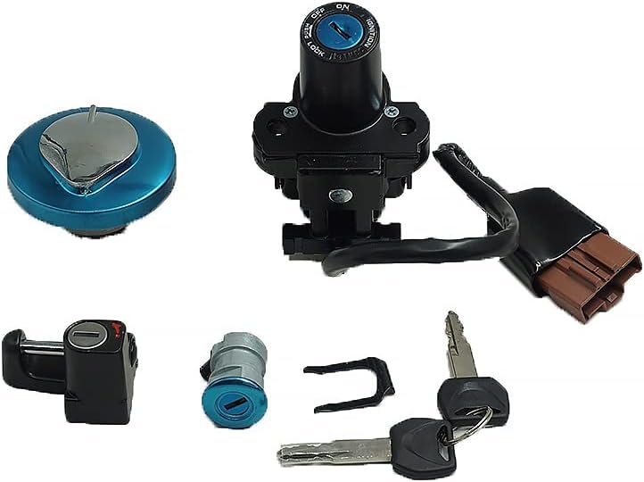 Kaixinuo Ignition Switch Fuel Gas Cap Cover Seat Lock Key Set Compatible For Honda CRF250L 2013-2021 CRF250LA ABS 2017-2021,Lock Set Key Switch Ignition Seat Lock Fuel Cap,35010-kzz-901 Pack of 2